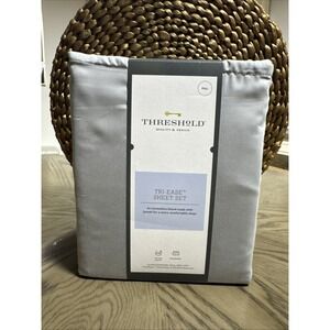 Threshold TRI EASE Super‎ Soft Microfiber Full Sheet Set - Gray (4PC) BRAND NEW